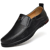 Casual Genuine Leather Comfortable Flats Men Slip On Lazy Shoes