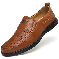 Casual Genuine Leather Comfortable Flats Men Slip On Lazy Shoes