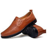 Casual Genuine Leather Comfortable Flats Men Slip On Lazy Shoes