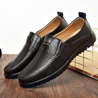 Casual Genuine Leather Comfortable Flats Men Slip On Lazy Shoes