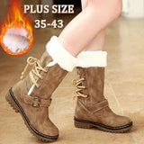 Women's Shoes - Outdoor Faux Fur Lace-up Back Snow Boots