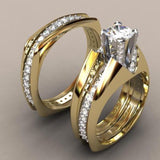 2Pcs  Women Bridal Set Engagement Rings