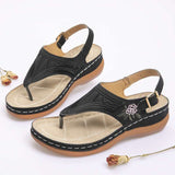 Women's Sandals - Embroidery Platform Buckle Shoes