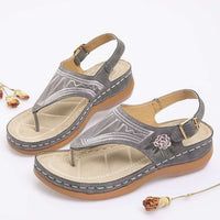 Women's Sandals - Embroidery Platform Buckle Shoes