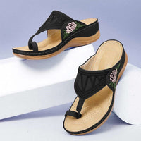 Women's Sandals - Embroidery Platform Buckle Shoes