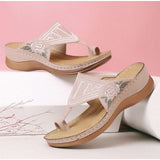 Women's Sandals - Embroidery Platform Buckle Shoes