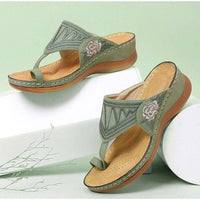 Women's Sandals - Embroidery Platform Buckle Shoes