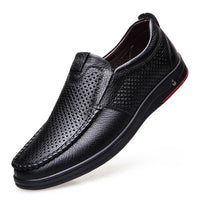 2021 Newly Men's Summer Loafers Shoes Genuine Leather Soft Man Casual Slip-on Cutout Shoes Cowhide Summer Loafers