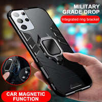 Armor Shockproof Magnetic Holder Protective Ring Covers for Samsung Galaxy S21 S21 Ultra Plus + S21Plus