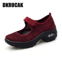 Air Cushion Flat Shoes Women Mesh Breathable Sneakers