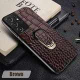 Genuine Leather Bracket Case for Samsung Galaxy S21 Ultra Note 20 S20 FE S20 S21 Plus