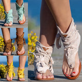 Summer Women Retro Bohemian Tassel Roman Beach Shoes