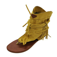 Summer Women Retro Bohemian Tassel Roman Beach Shoes