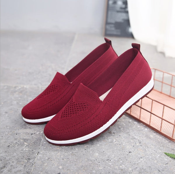 knitted fabric loafers for women