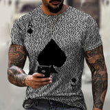 Men's Spades A Couples 3D Creative Character Casual Shirt Plus Size Short-Sleeved T-Shirt