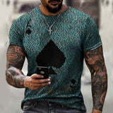 Men's Spades A Couples 3D Creative Character Casual Shirt Plus Size Short-Sleeved T-Shirt