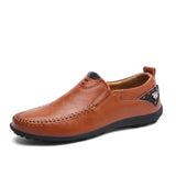 Slip On Men's Flats Breathable Male Driving Shoes Leather Loafers