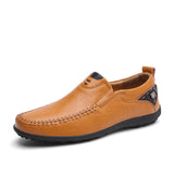 Slip On Men's Flats Breathable Male Driving Shoes Leather Loafers