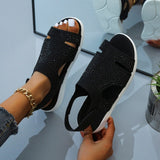 Summer Women Sandals Flats Buckle Strap Ladies Beach Shoes