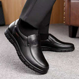 Men's Leather Shoes Soft Anti-slip Rubber Loafers Shoes