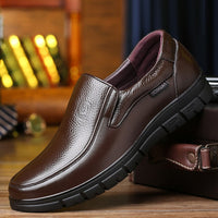 Men's Leather Shoes Soft Anti-slip Rubber Loafers Shoes