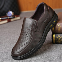 Men's Leather Shoes Soft Anti-slip Rubber Loafers Shoes