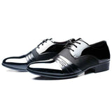 Men's Shoes - Men Large Size Formal Pointed Toe Lace Up Business Blucher Shoes