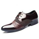 Men's Shoes - Men Large Size Formal Pointed Toe Lace Up Business Blucher Shoes