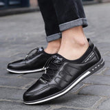 Men's Shoes - Spring Men Breathable Casual Lace-up pu Leather Shoes