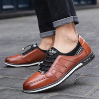 Men's Shoes - Spring Men Breathable Casual Lace-up pu Leather Shoes